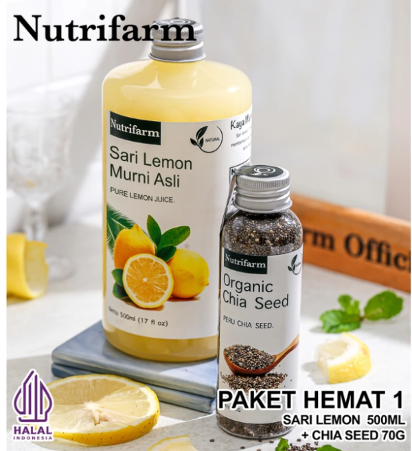 PAKET DETOX 2 IN 1 SARI LEMON DAN CHIA SEED / SARI LEMON FRESH / SARI LEMON CALIFORNIA / SARI LEMON PURE / AIR LEMON / AIR