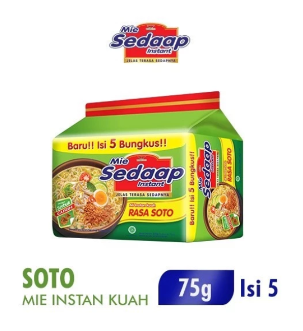 Sedaap Mie Instan Soto Isi 5 Bag 75 gr