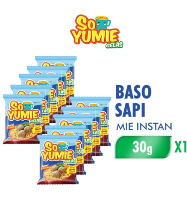 So Yumie Mie Gelas Baso Sapi 30 gr isi 10 pcs