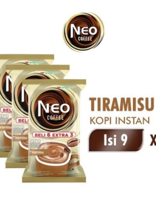 Neo Coffee Kopi Instan Tiramisu Pack 20 gr isi 6 + 3 pcs x3